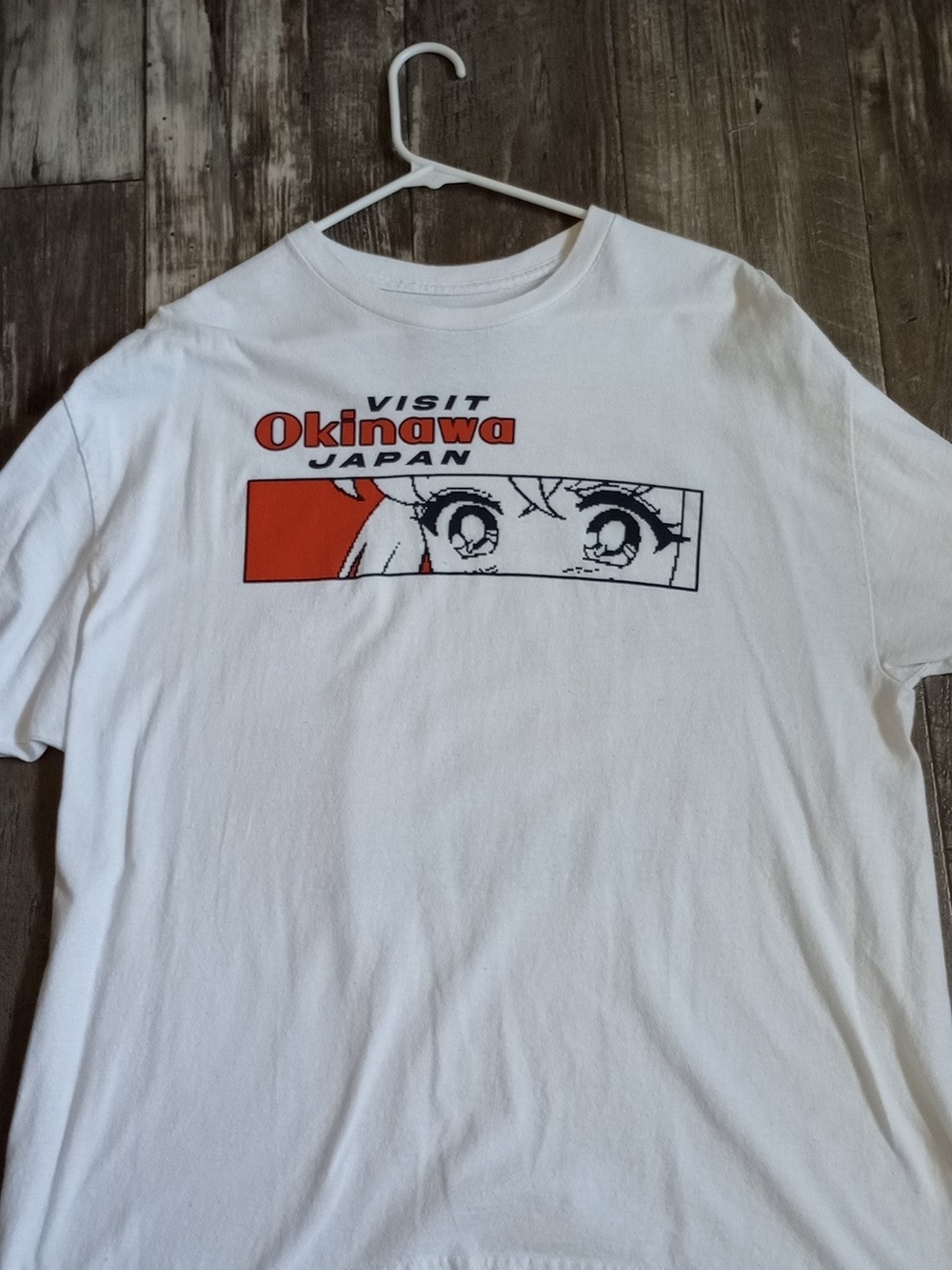 Visit Okinawa Japan white graphic tee